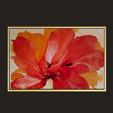现代简约装饰画卧室床头挂画红色花卉装饰画抽象画花卉画横幅XL02