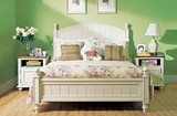 美式乡村实木床 1.2m1.5 1.8米象牙白双人床 法式可定制儿童床
