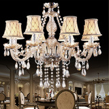 欧式蜡烛水晶吊灯 工业风简欧卧室客厅灯具复古现代创意LED灯饰