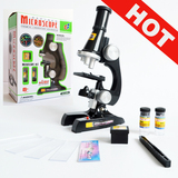 专业生物显微镜 儿童用光学生物显微镜 显微镜450倍科学探索玩具