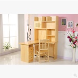 松木家具 实木定做书柜 转角桌电脑桌 台式办公书桌组合特价