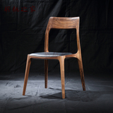北美黑胡桃餐椅纯实木椅子真皮休闲椅新款简约现代家具特价包物流