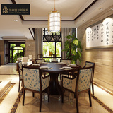 新中式实木餐桌椅组合现代简约长方形饭桌现货长条餐桌样板间家具