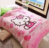 kitty猫哆啦A梦春夏季卡通儿童空调毯子珊瑚绒150*200cm毛毯盖毯