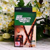 韩国进口零食品LOTTE乐天扁桃仁巧克力棒 光棍饼干绿棒32克