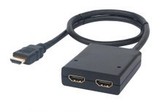HDMI1分2 一进二出 高清带线音视频分配器 送电源 支持3D