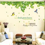 家庭客厅沙发电视背景墙画装饰画包邮 清新绿叶壁画室内装饰贴画