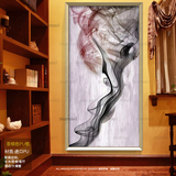 简约现代客厅书房玄关走廊过道装饰画竖版纯手绘油画带框精选热销
