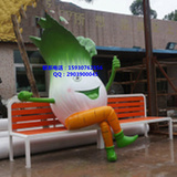 卡通果蔬白菜玻璃钢雕塑公园商场游乐园座椅装饰摆件曲阳石雕
