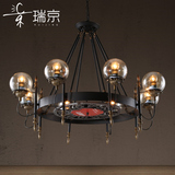 loft复古吊灯玻璃圆球灯罩创意咖啡馆吧台餐厅饭店个性卧室大吊灯
