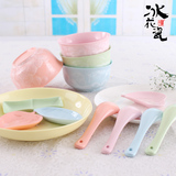 玉冰花创意彩色陶瓷韩式餐具套装可爱家用吃饭碗筷勺结婚庆送礼品