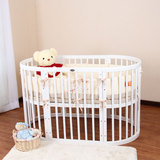 [转卖]欧式新生儿多功能婴儿床实木圆床宝宝床BB床松木环保童