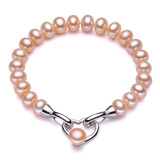 天然淡水珍珠手链 一款双用女款 送纯银链白色粉色 特价正品包邮