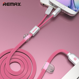 REMAX双子一线双头同时充安卓/苹果6S/5S手机通用数据线USB充电线