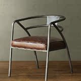 美式乡村咖啡椅桌椅组合做旧复古餐椅铁艺沙发椅子单人时尚电脑椅