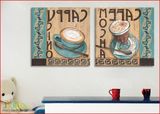 卡布基诺两联咖啡无框画客厅墙饰走廊壁画餐厅挂画装饰画现代简约