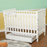 爱斯博儿婴儿床实木欧式松木环保漆BB宝宝床白色儿童床8028