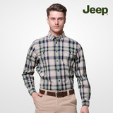 JEEP/吉普 官方旗舰店 专柜正品 男装纯棉格子长袖衬衫 JS12WH026
