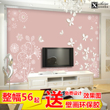 现代简约客厅卧室电视背景墙壁纸3d立体墙纸影视墙壁画温馨蝴蝶花