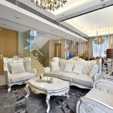 欧式全实木沙发123组合新古典客厅家具样板房简约小户型布艺沙发
