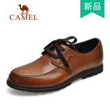 Camel/骆驼男鞋2016春季新款牛皮透气系带商务休闲皮鞋A261005398