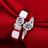 专柜正品钻石戒指 PT950铂金钻戒 情侣对戒 男女一对结婚求婚戒指