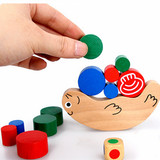 蜗牛平衡木日本原单木质堆搭积木训练平衡能力幼儿园益智亲子玩具