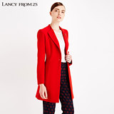 LANCY朗姿专柜正品女秋装纯色修身一粒扣中长款外套LC15303WJK523
