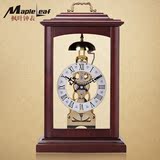 欧式整点报时座钟台钟客厅仿古摆钟创意时钟机械机芯实木钟表闹钟