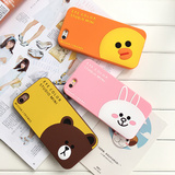 韩国卡通插画化妆盒苹果iPhone6s硅胶手机壳 6plus全包防摔软壳女