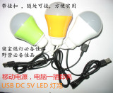 led 灯泡 5V 直流节能灯 5W USB 电脑 移动电源灯泡 包邮
