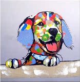 油画diy动物客厅卧室创意大幅数字油画数码手绘装饰欧式抽象猫狗
