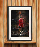 酒吧高档装饰画 客厅现代壁画挂画有框画篮球 NBA球星詹姆斯海报