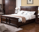 美式乡村实木床 1.51.8 婚床双人床古典复古全实木白色床可定制