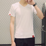 adidas阿迪达斯男装短袖T恤跑步运动服夏季修身男士体恤衫V领t恤