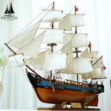 海贝海地中海木质大帆船模型摆件 仿真工艺船一帆风顺创意手工
