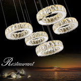水晶吊灯餐厅灯具圆形餐吊灯饰现代简约创意个性酒吧台三头饭厅灯