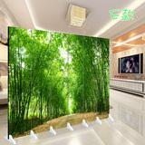 热卖竹子山水隔断屏风可移动折叠客厅简易玄关门房间折屏布艺中式
