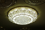 1米圆形led水晶吸顶灯 欧式奢华酒店传统黄色水晶灯 60cm/80cm
