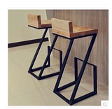 创意美式实木做旧铁艺吧台椅酒吧椅复古高脚椅吧台凳子咖啡休闲椅