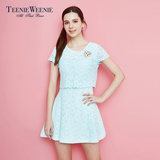 Teenie Weenie小熊专柜正品女装蕾丝短袖连衣裙TTOW52503K