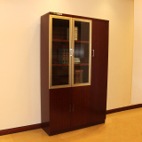 实木皮文件柜玻璃门办公柜组合柜明清古典多门文件柜三门四门书柜