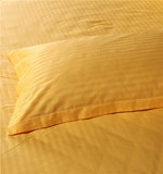包邮 全棉纯棉全色贡缎枕套 一对 缎条单人枕头套不含芯 金黄