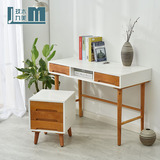 北欧书桌实木组合简约小户型家用桌子带抽屉欧式风格白色学习书桌