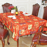 法式田园油画艺术红色餐厅书桌茶几盖布宜家防水防污台布圆桌布