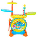 宝丽儿童爵士鼓架子鼓敲打乐器乐器音玩具儿童电子琴带麦克风