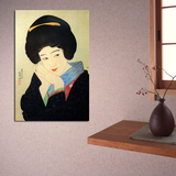无框画单幅日本料理店壁画仕女图挂画美人图装饰画浮世绘日式墙画