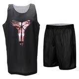 湖人科比KOBE个性篮球训练服上衣背心球衣篮球服定制双面舒适透气