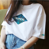 韩国东大门ulzzang短袖T恤女学生韩版宽松字母闺蜜装半袖中袖上衣