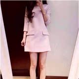2015春季新韩国同款大牌气质OL通勤七分袖修身显瘦连衣裙韩版女装